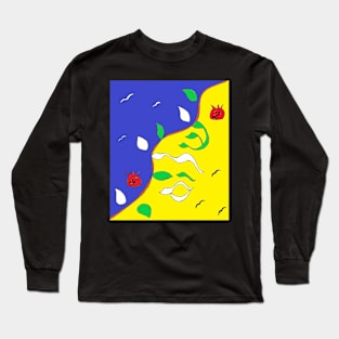 Shalom on the Vine Blue and Yellow Long Sleeve T-Shirt